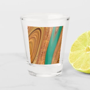 Verre A Shot motif abstrait.