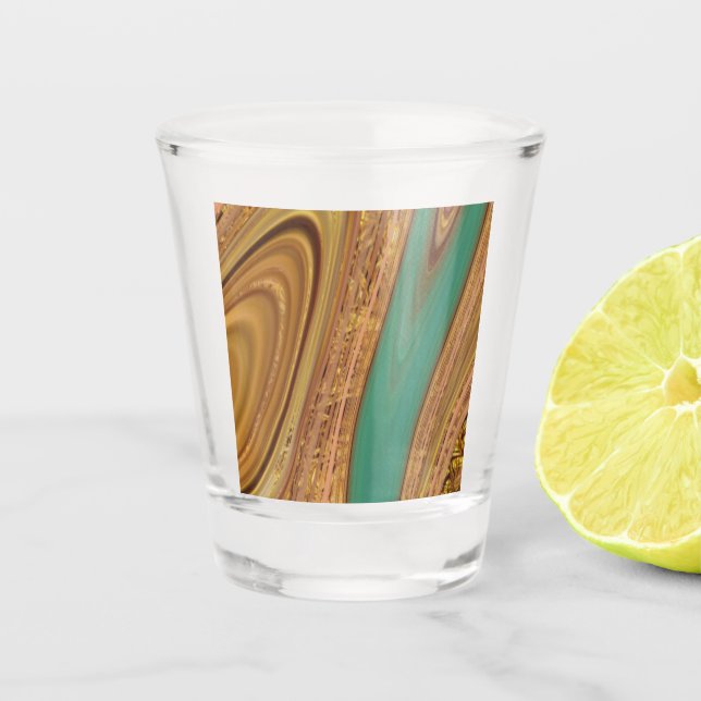 Verre A Shot motif abstrait. (Devant)