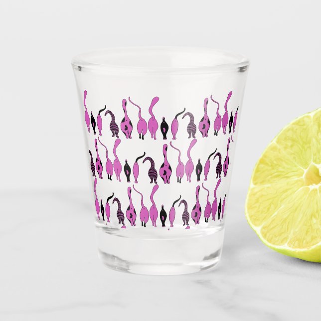 Verre A Shot Motif de boutons de chats violets (Devant)