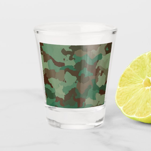 Verre A Shot Motif de camouflage militaire (Forces armées) (Devant)