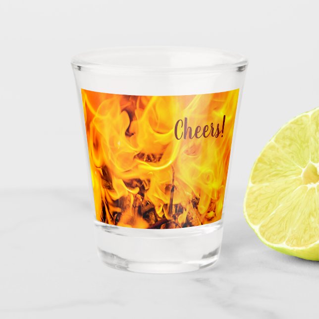 Verre A Shot Motif Feu Et Flames (Devant)
