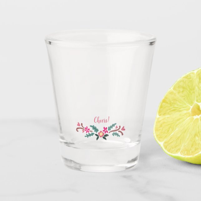 Verre A Shot Motif floral rustique sucré personnalisable (Devant)