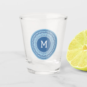 Verre A Shot Motif grec Monogramme personnalisé