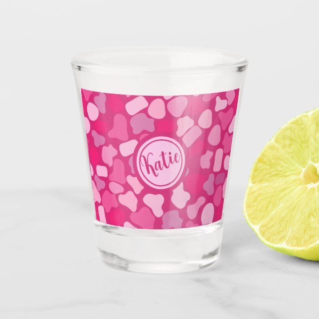 Verre A Shot Motif Pierre Rose- (Devant)