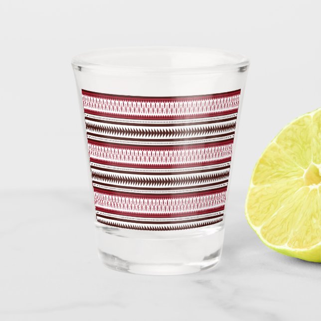 Verre A Shot motif rayé rouge et blanc (Devant)