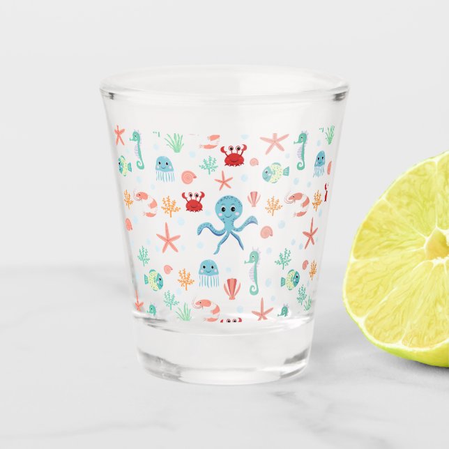 Verre A Shot Motif Sea World (Devant)