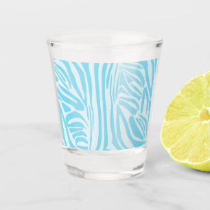 Verre A Shot Motif Zèbre Bleu
