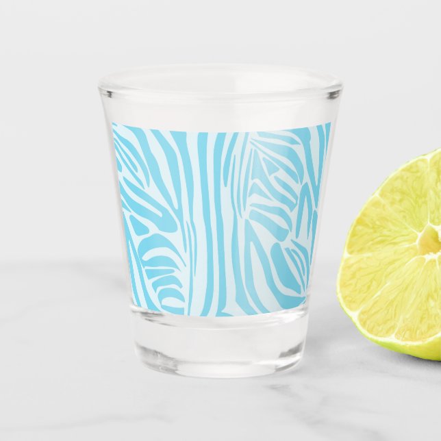 Verre A Shot Motif Zèbre Bleu (Devant)