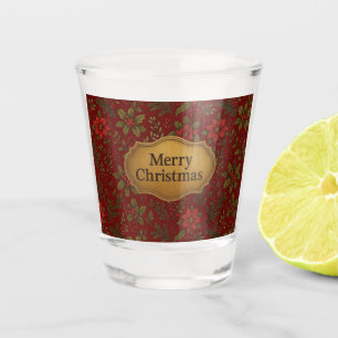 Verre A Shot Motifs de Noël victoriens vintage