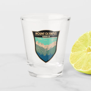 Verre A Shot Mount Olympus Grèce Travel Art Vintage