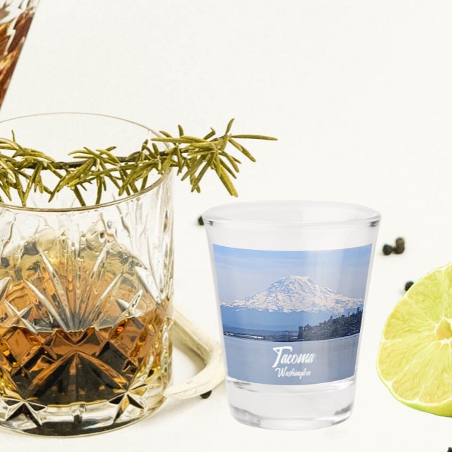 Verre A Shot Mount Rainier et Puget Sound, Tacoma, Washington (In Situ)