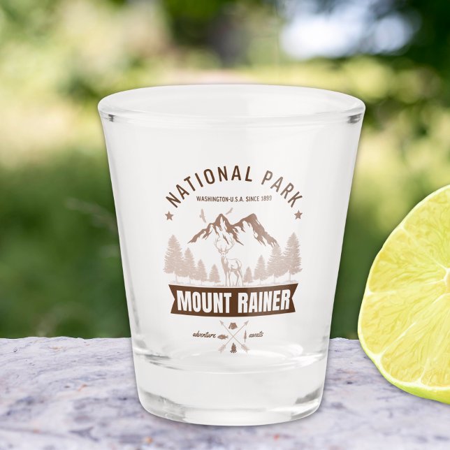 Verre A Shot Mount Rainier Wilderness Deer Design (Créateur téléchargé)