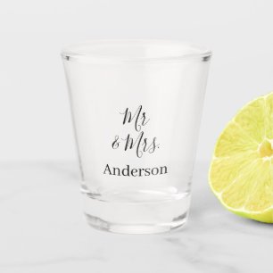 Verre A Shot Mr & Mme ajoutent le nom de famille date année fav