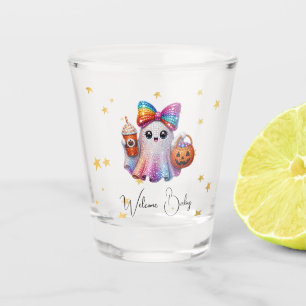 Verre A Shot Mug de café Halloween fantôme avec nœud pailleté m