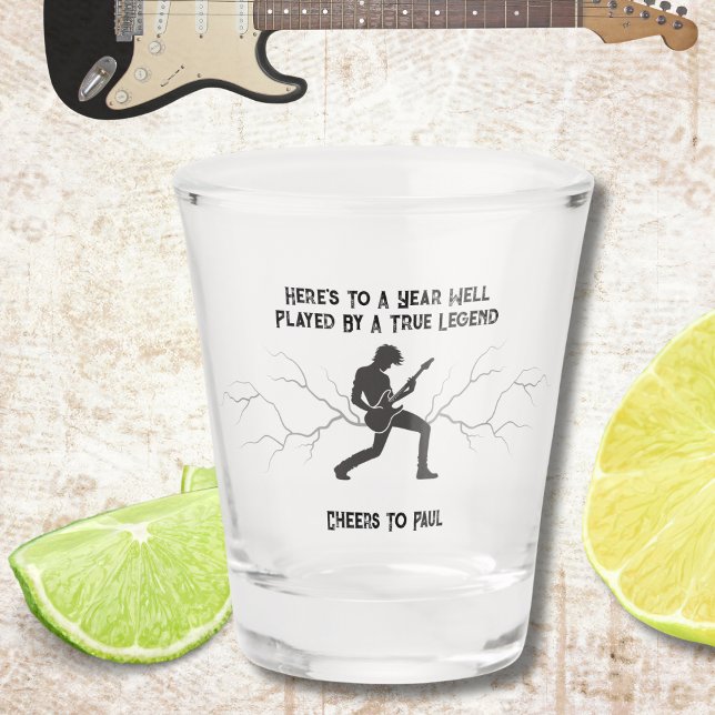 Verre A Shot Musicien d'anniversaire Rockstar (Raise a toast to a Legend! Great for a high-quality keepsake and party favor)