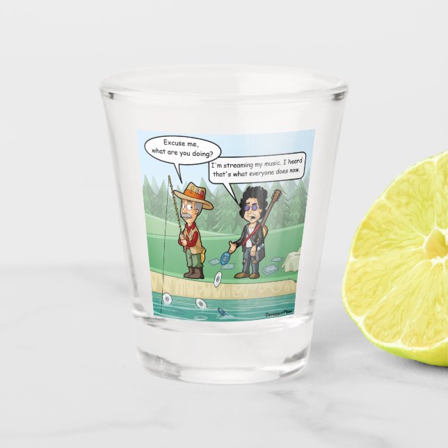 Verre A Shot Musique Diffusion Funny Pun Shot Glass (Devant)