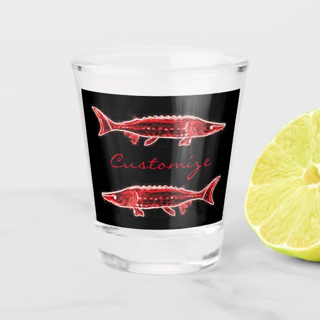 Verre A Shot nage d'esturgeon rouge (Devant)
