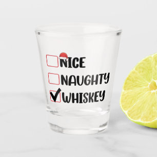 Verre A Shot Naughty Nice Whiskey Père Noël Liste de Noël