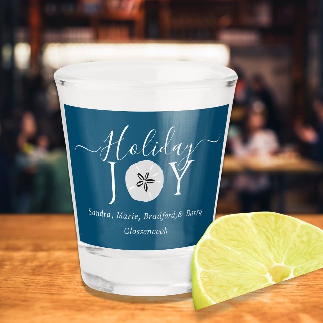 Verre A Shot Nautique foncé Turquoise bleu joyeux Sable dollar  (Créateur téléchargé)