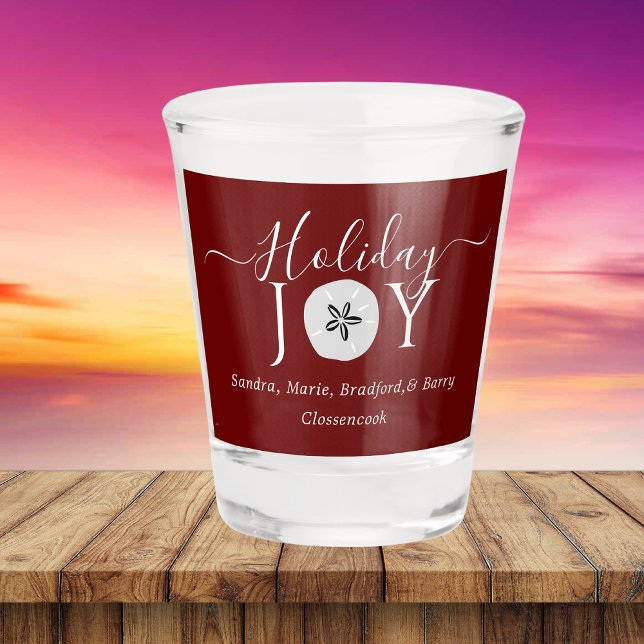 Verre A Shot Nautique Noël Bourgogne Vin Rouge Sable dollar S (Créateur téléchargé)