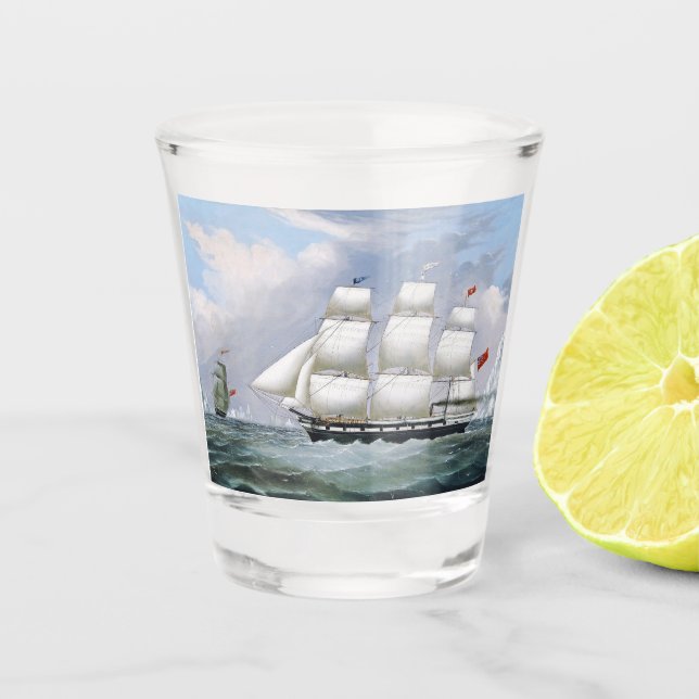 Verre A Shot Navires baleiniers allemands Diana & Anne 1800 (Devant)