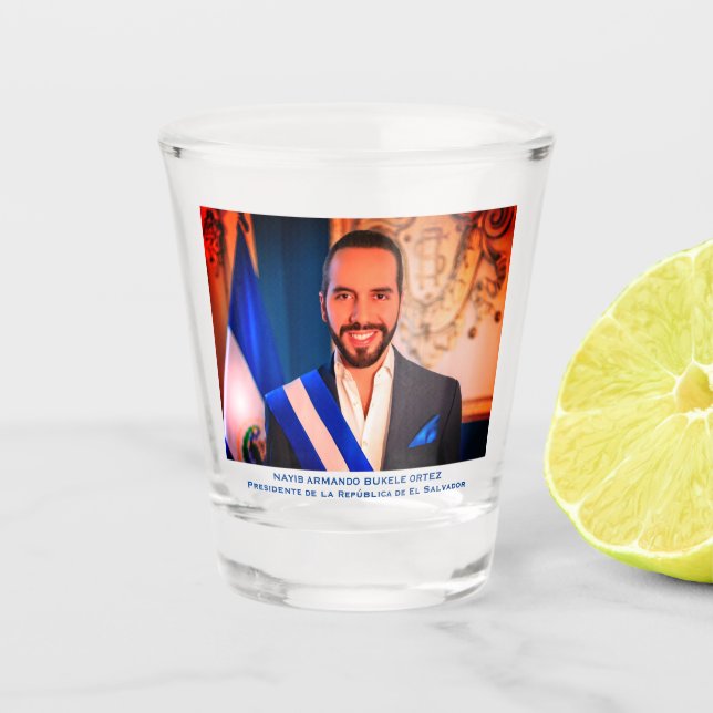 Verre A Shot Nayib Bukele, Président du Salvador (Devant)