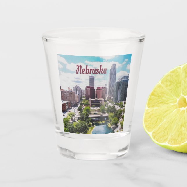 Verre A Shot Nebraska City Skyline Omaha (Devant)