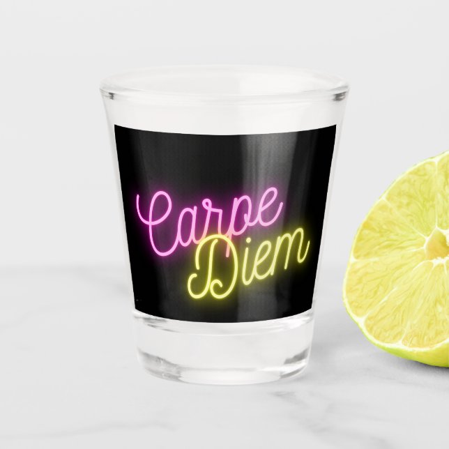 Verre A Shot Neon Carpe Diem Word Art (Devant)