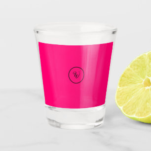 Verre A Shot Néon de couleur rose uni monogramme moderne tendan
