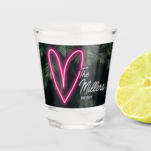 Verre A Shot Neon Tropical Palm Love Wedding Favor