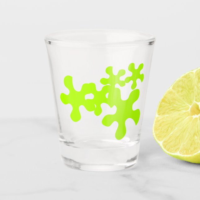 Verre A Shot néon vert slime fun (Devant)