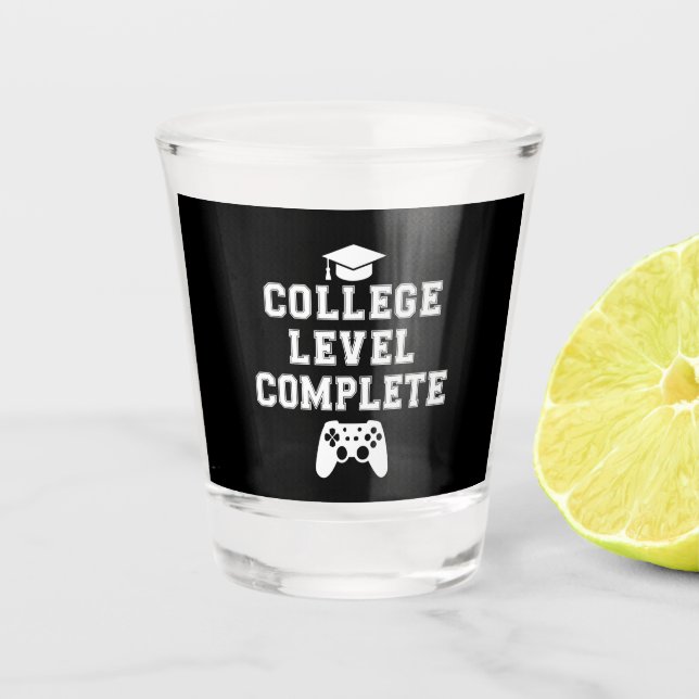 Verre A Shot Niveau collégial Complet Graduation Gamer Jeu (Devant)