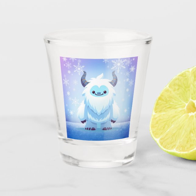 Verre A Shot Noël mignon/yeti d'hiver (Devant)
