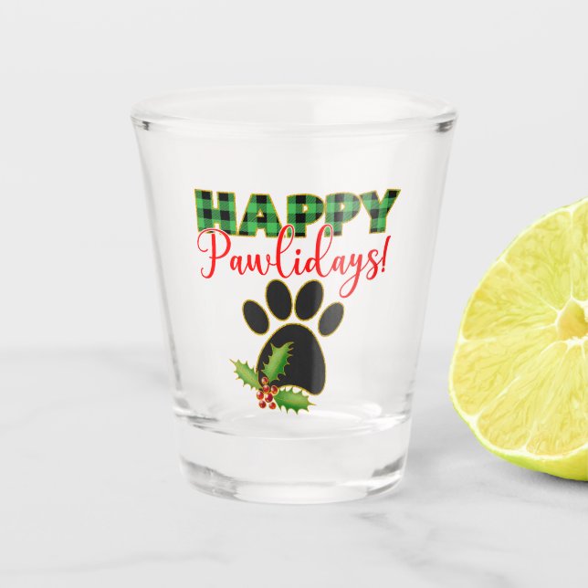 Verre A Shot Noël Pawliday | Joyeux jour férié pour Amoureux de (Devant)