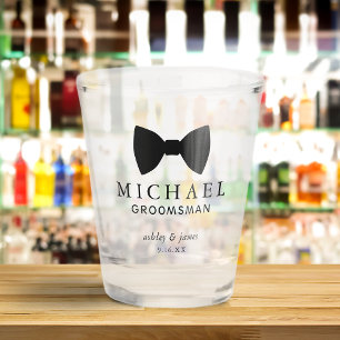 Verre A Shot Noeud papillon noir Cérémonie de mariage personnal