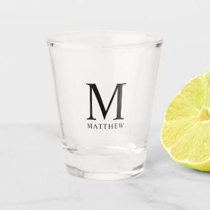Verre A Shot Noir Ajoutez votre nom et votre monogramme initial
