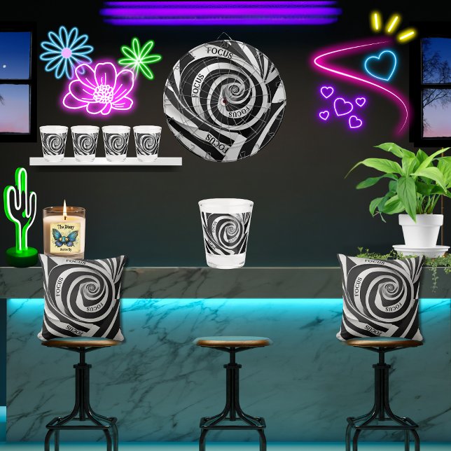 Verre A Shot Noir et blanc 3D illusion spirale Focus (Créateur téléchargé)