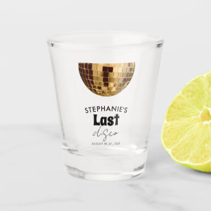 Verre A Shot Noir et Blanc avec Or Dernière Disco Enterrement d