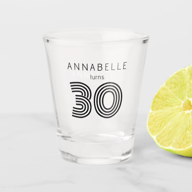 Verre A Shot Noir moderne 30 ans (Devant)