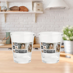 Verre A Shot Noir moderne Photo Collage Papa Meilleur cadea