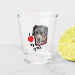 Verre A Shot Noir Tan Bernese chien amour