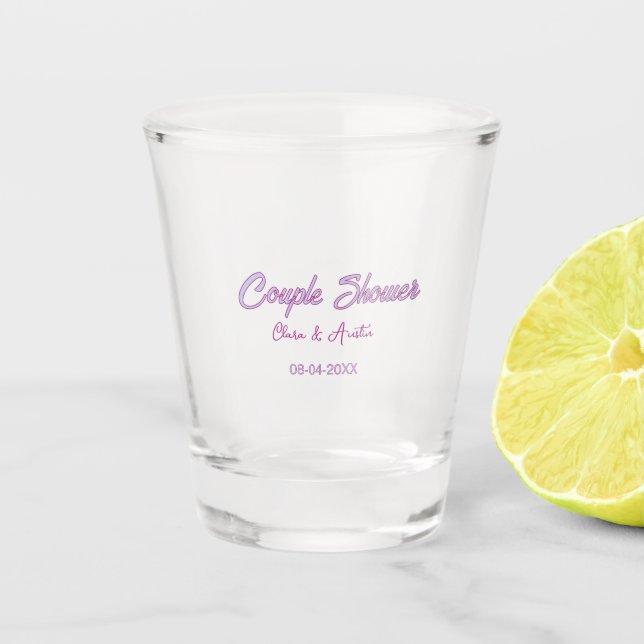 Verre A Shot nom de douche de couple date gris tendance simple  (Devant)
