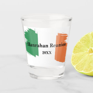 Verre A Shot Nom de famille irlandais Nom personnalisé Drapeau 