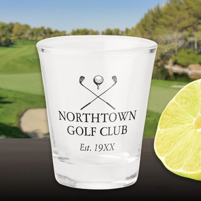 Verre A Shot Nom de golf personnalisé classique (Personalized Classic Golf Club Name Shot Glass)
