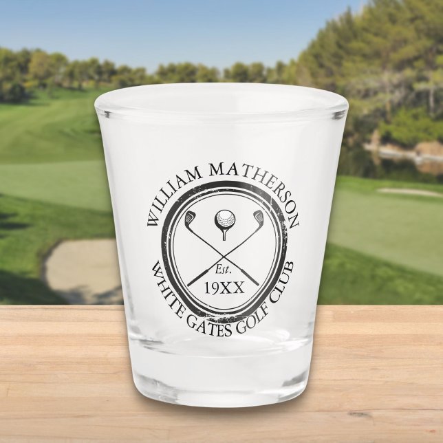 Verre A Shot Nom de golf personnalisé classique (Personalized Classic Golf Club Name Shot Glass)