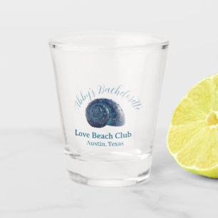 Verre A Shot Nom de la fête de fiançailles club de plage mer bl