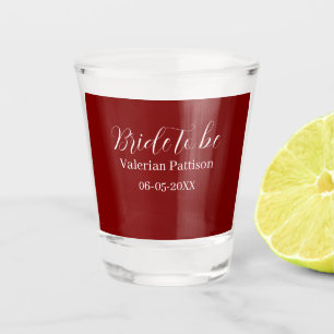 Verre A Shot Nom de la future mariée date rose blanc shower de