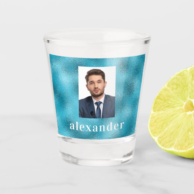 Verre A Shot Nom de la photo de l'océan bleu (Devant)