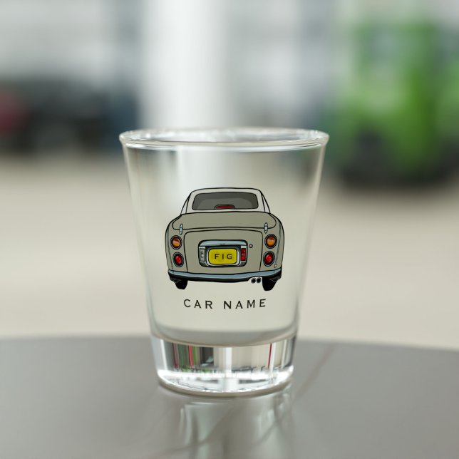 Verre A Shot Nom De La Voiture Topaz Mist Figaro Figaro Figaro  (Add your car name to this cute topaz mist figaro shot glass)