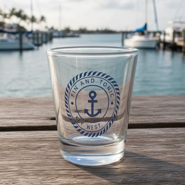 Verre A Shot Nom du bateau Ancre bleu marine (Créateur téléchargé)